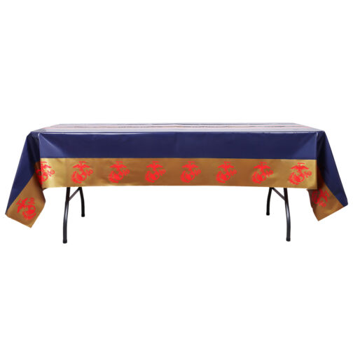 Havercamp Party Products - US Marines - Tablecover Lightweight Plastic 54" x 108" - Side View Level