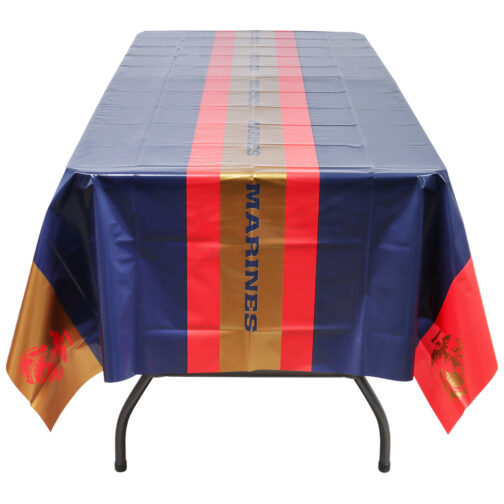 Havercamp Party Products - US Marines - Tablecover Lightweight Plastic 54" x 108" - End View