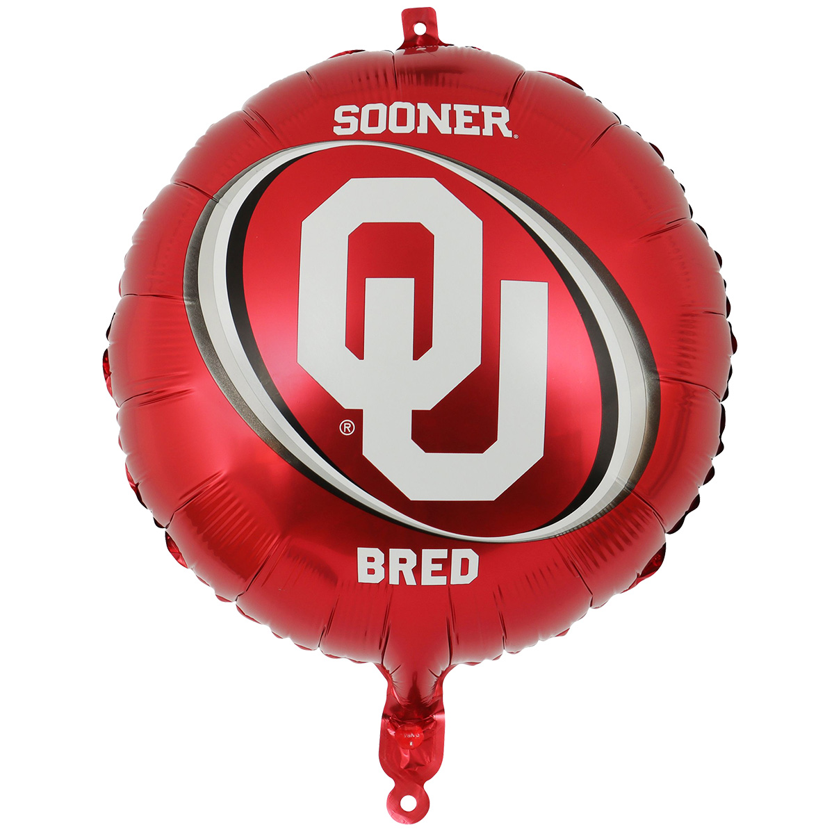 Havercamp Party Gear - Oklahoma University Boomer Sooner - Mylar Balloon Red Side and "Sooner Bred"