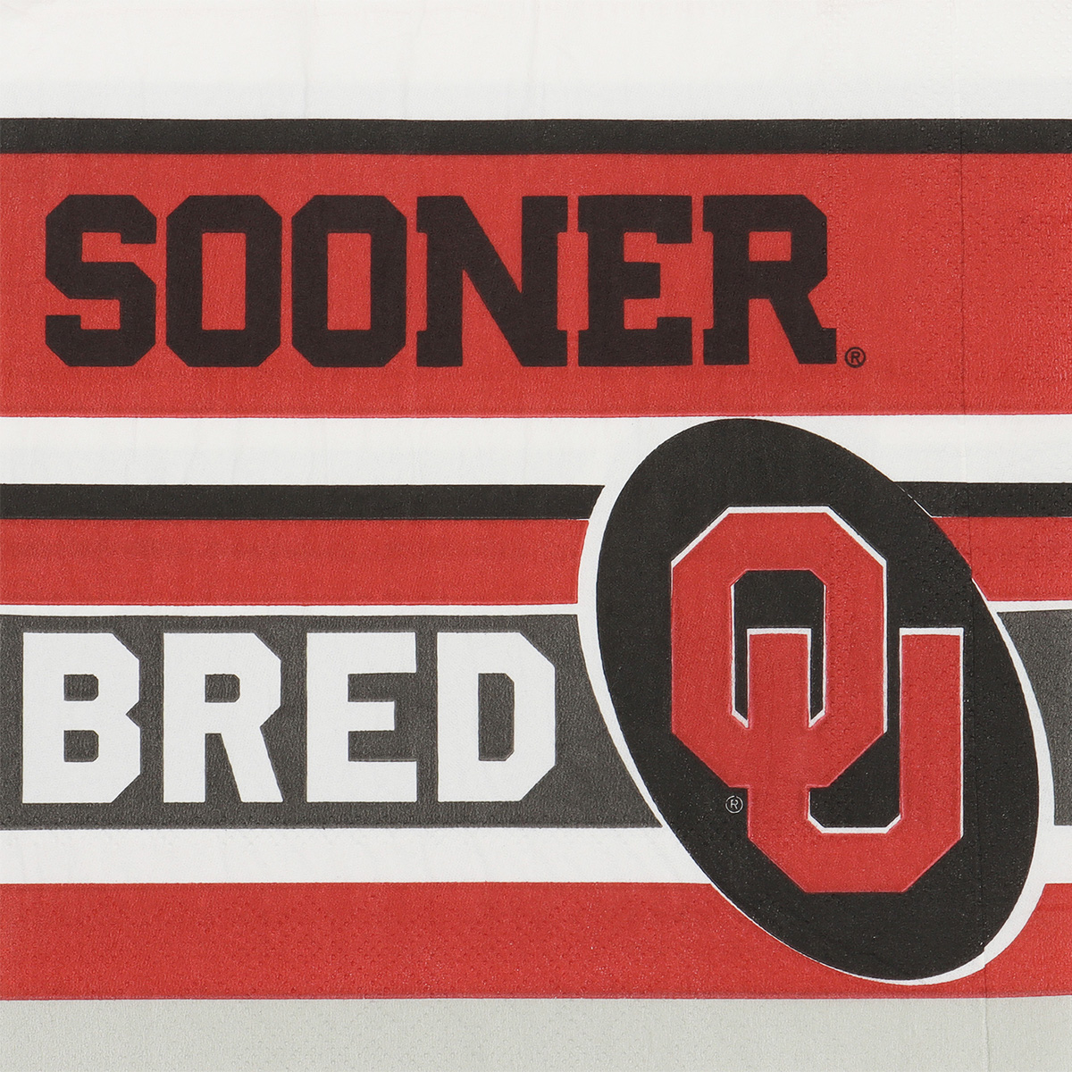 Havercamp Party Gear - Oklahoma University Boomer Sooner - Luncheon Napkin Top View