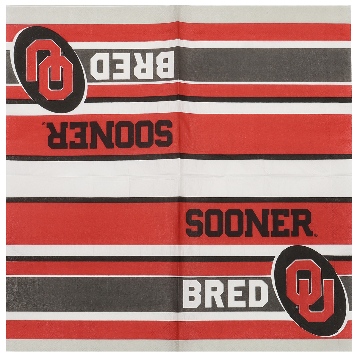 Havercamp Party Gear - Oklahoma University Boomer Sooner - Luncheon Napkin - Unfolded