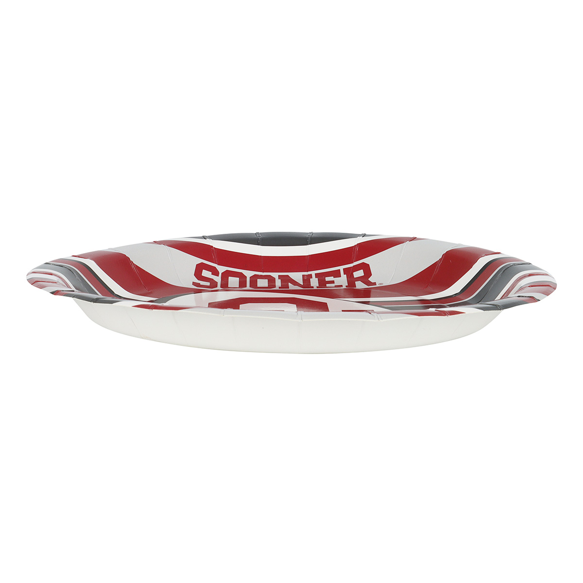 Havercamp Party Gear - Oklahoma University Boomer Sooner - 10 inch plate side view