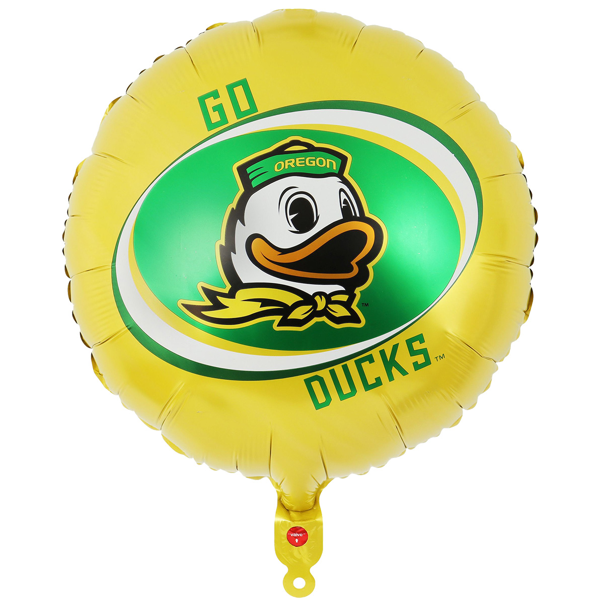 Havercamp - Party Gear - University of Oregon Ducks - Mylar Balloon - Yellow Side with Mascot and "Go Ducks"