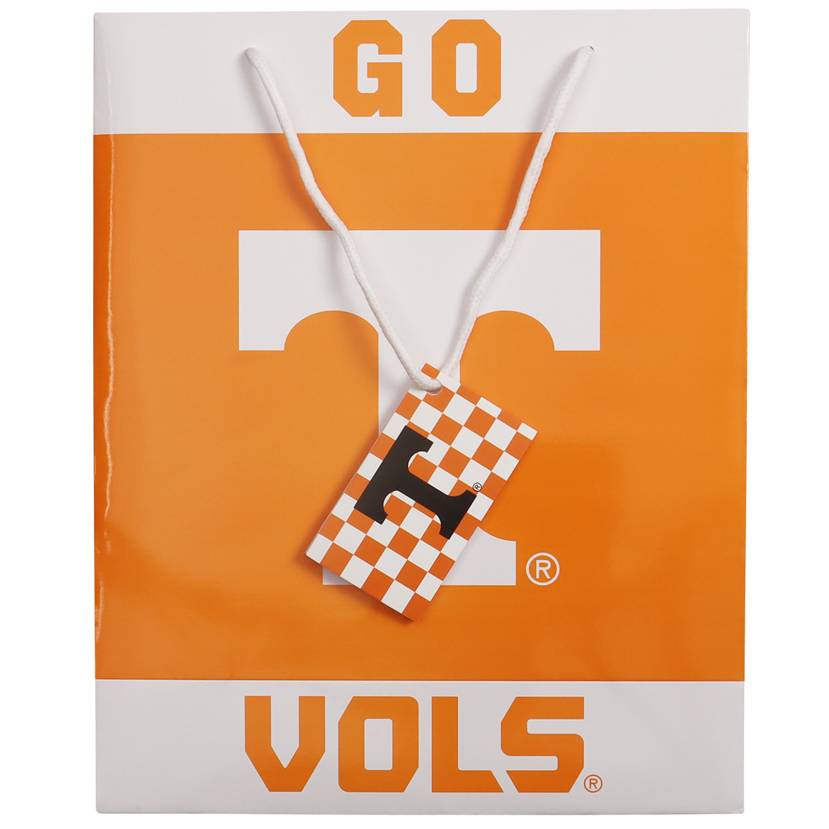 Havercamp Party Gear - Tennessee Vols - Gift Bag with Tissue - Handles Down - Gift Tag Straight View
